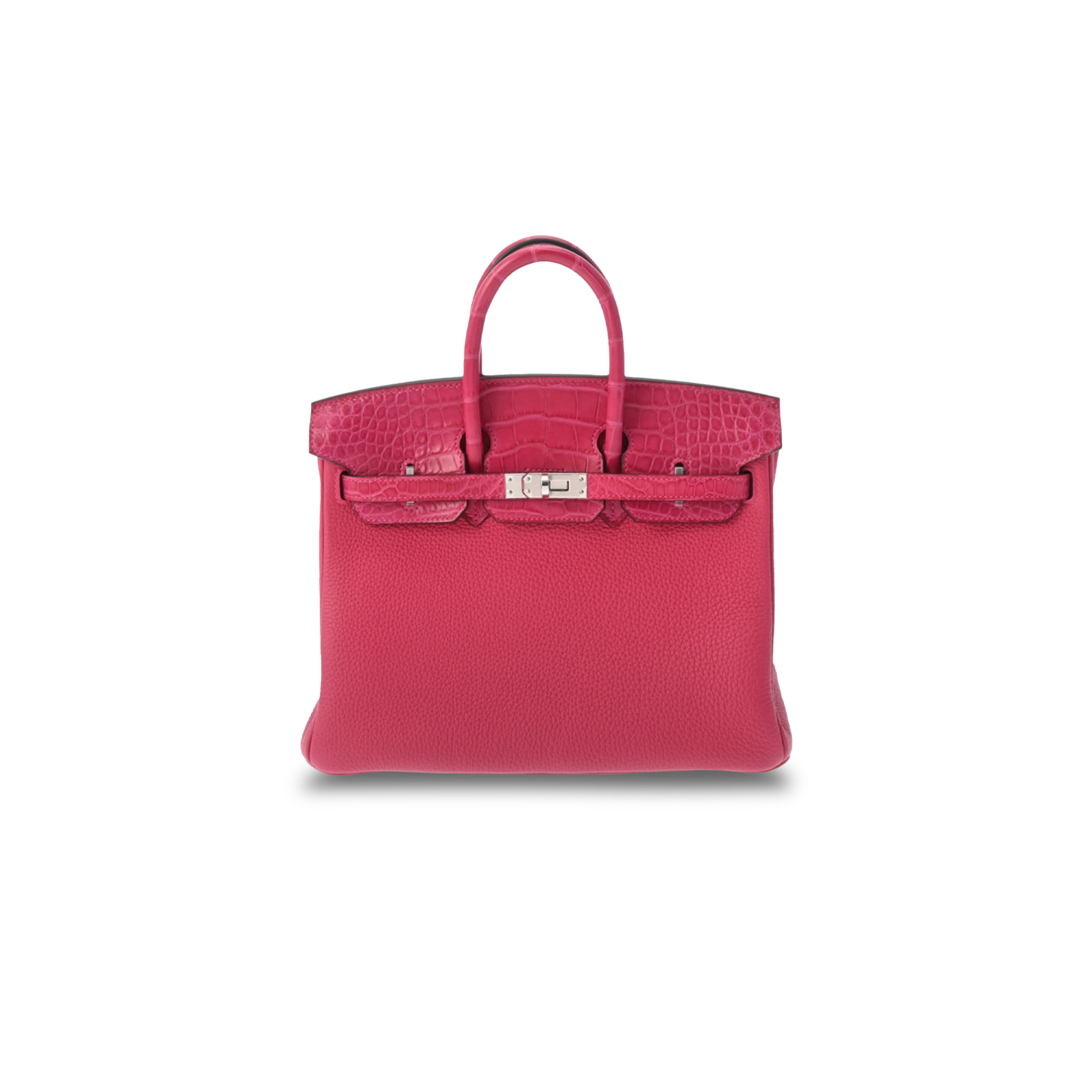 HERMÈS MASTER BIRKIN 25 CROCODILE AND TOGO LEATHER ARABIAN NIGHTS PURPLE SILVER BUCKLE H076216CK34 (25*20*13cm)